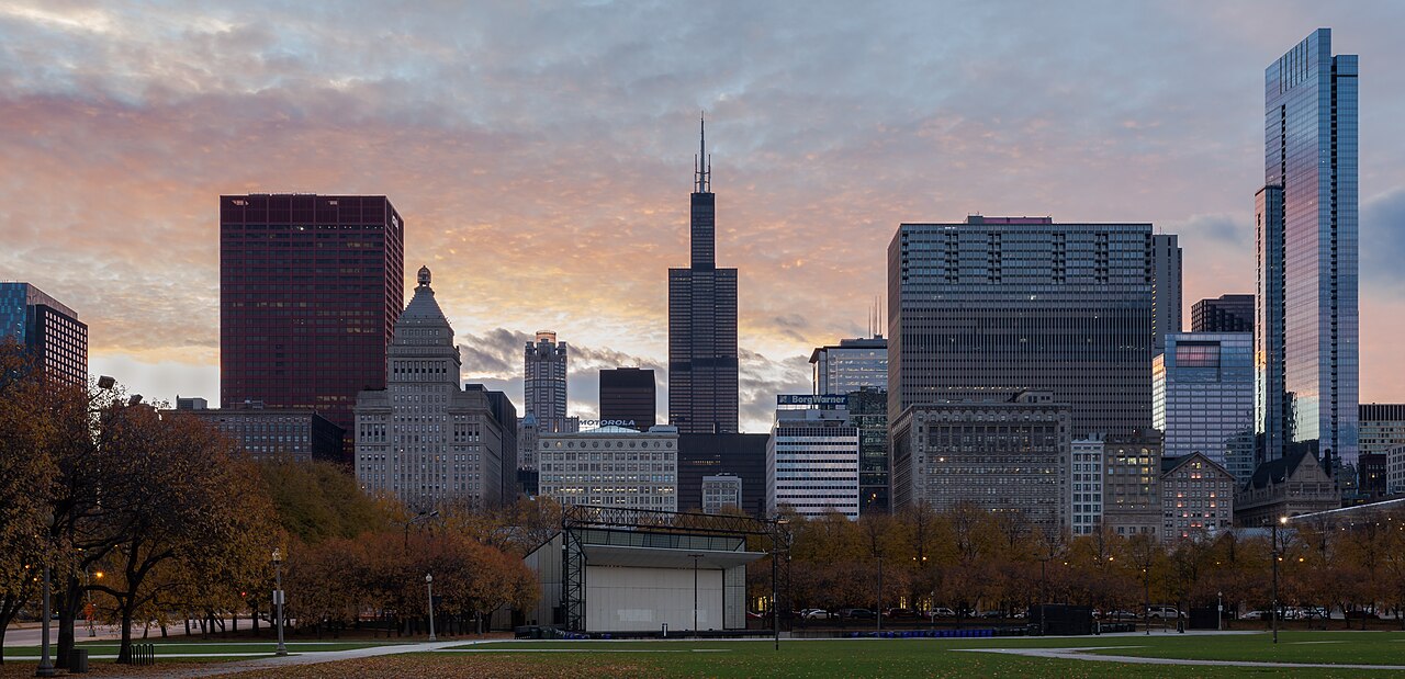 Chicago: Skyline de Chicago desde el centro, Illinois, Estados Unidos, 2012-10-20, DD 06
